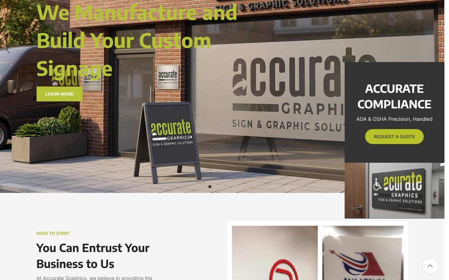 Accurate Graphics website